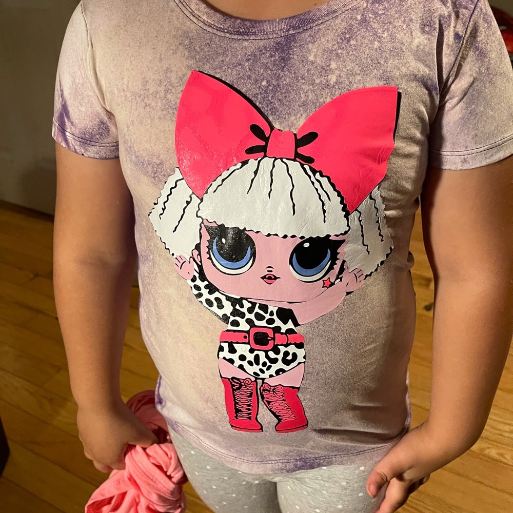 Bleached and tie dye shirts